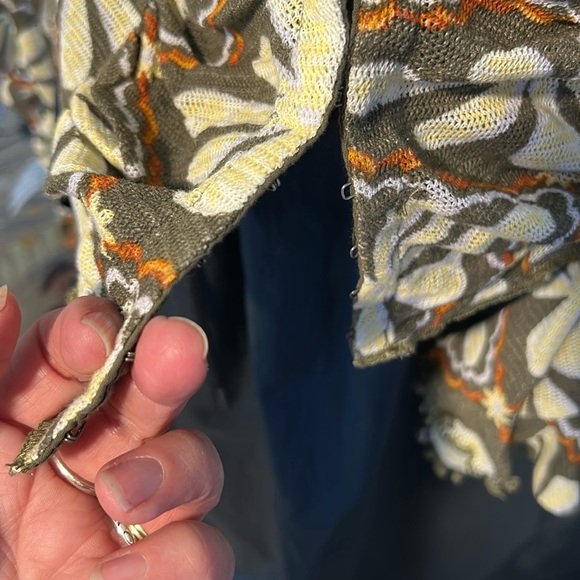 FREE PEOPLE THROUGH THE MEADOW RUCHED MESH WOMENS LONG SLEEVE TOP SZ M - Picture 3 of 16